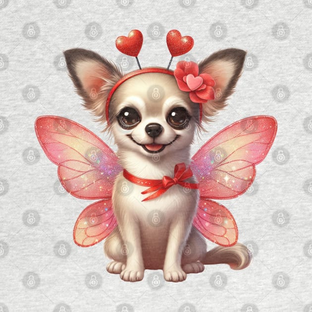 Valentine Fairy Chihuahua Dog by Chromatic Fusion Studio